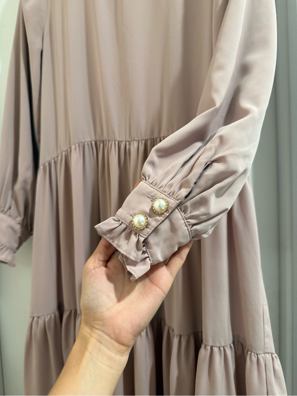 Dainty Jewells Dusty Rose Ruffled Tiered Maxi Dress XS - Picture 4 of 4